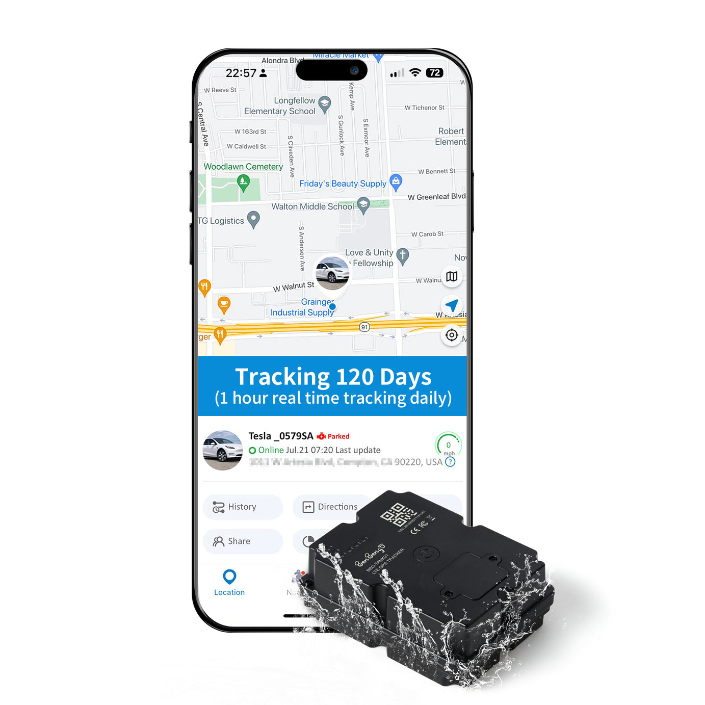 Hidden GPS Tracker for Vehicles,Trailer, Fleet, Truck. Rugged Magnetic Real Time Tracker with Strong Battery Life, Waterproof, 5-Day Free Trial, Subscription Required